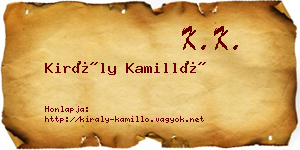 Király Kamilló névjegykártya
