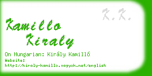 kamillo kiraly business card