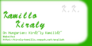 kamillo kiraly business card